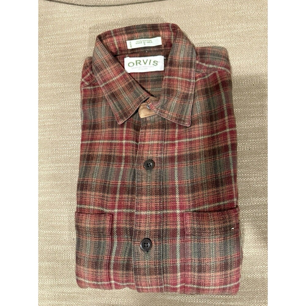 Orvis Classic Fit Cotton And Wool Blend Flannel Size Small